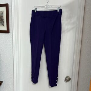 Talbots Purple Ankle Pants with Button Detail